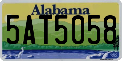 AL license plate 5AT5058