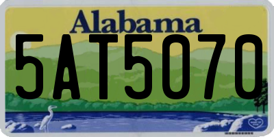 AL license plate 5AT5070