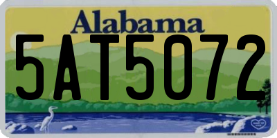 AL license plate 5AT5072