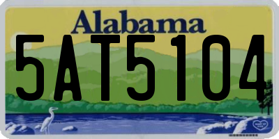 AL license plate 5AT5104