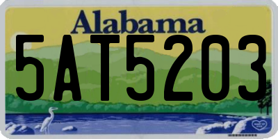AL license plate 5AT5203