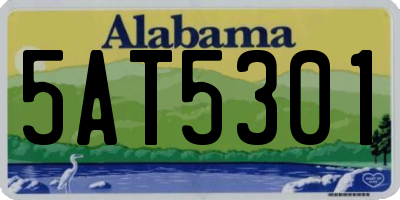 AL license plate 5AT5301