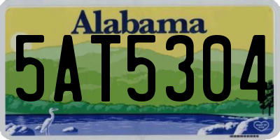 AL license plate 5AT5304
