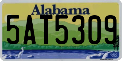 AL license plate 5AT5309