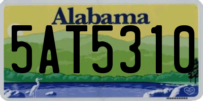 AL license plate 5AT5310