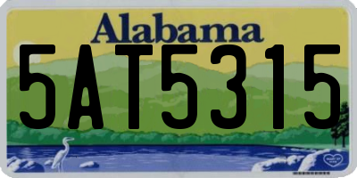 AL license plate 5AT5315