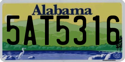 AL license plate 5AT5316