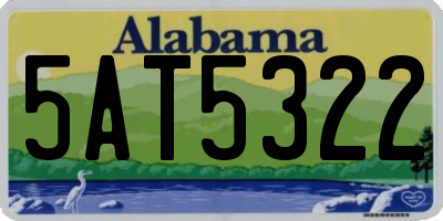 AL license plate 5AT5322