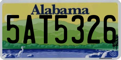 AL license plate 5AT5326