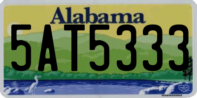 AL license plate 5AT5333