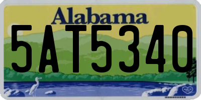 AL license plate 5AT5340