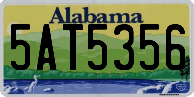AL license plate 5AT5356