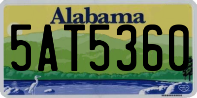 AL license plate 5AT5360