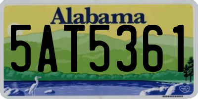AL license plate 5AT5361