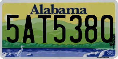 AL license plate 5AT5380