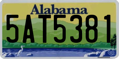 AL license plate 5AT5381
