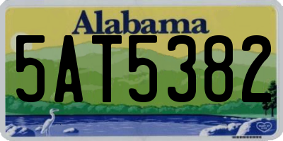 AL license plate 5AT5382