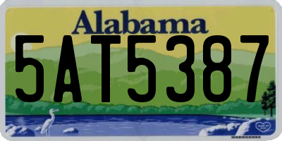 AL license plate 5AT5387