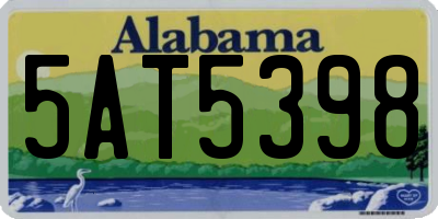 AL license plate 5AT5398