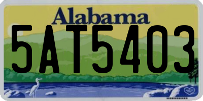 AL license plate 5AT5403