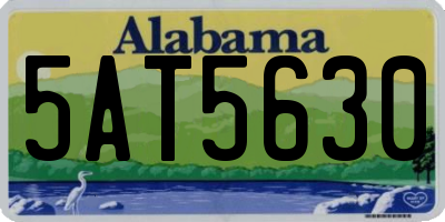 AL license plate 5AT5630