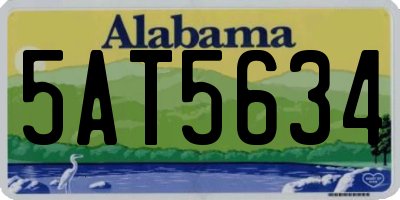 AL license plate 5AT5634