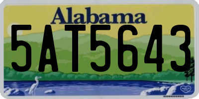 AL license plate 5AT5643