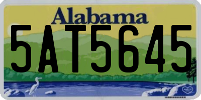 AL license plate 5AT5645
