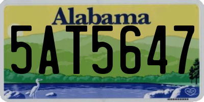 AL license plate 5AT5647