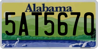 AL license plate 5AT5670