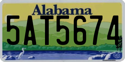 AL license plate 5AT5674