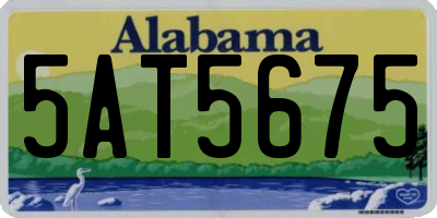 AL license plate 5AT5675