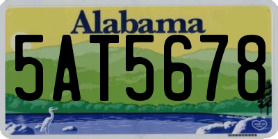 AL license plate 5AT5678