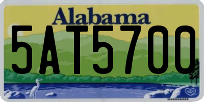 AL license plate 5AT5700