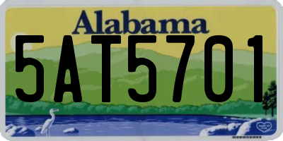 AL license plate 5AT5701