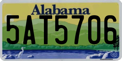 AL license plate 5AT5706