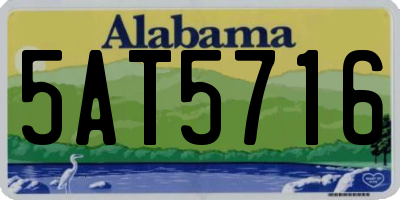 AL license plate 5AT5716