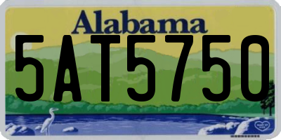 AL license plate 5AT5750