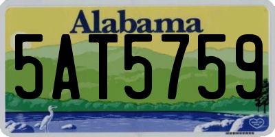 AL license plate 5AT5759