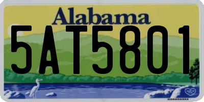 AL license plate 5AT5801