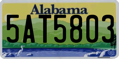 AL license plate 5AT5803