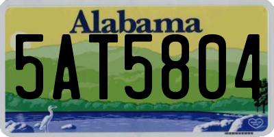 AL license plate 5AT5804