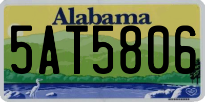 AL license plate 5AT5806