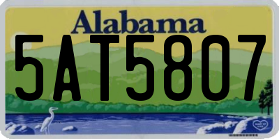 AL license plate 5AT5807