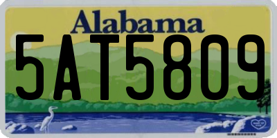AL license plate 5AT5809