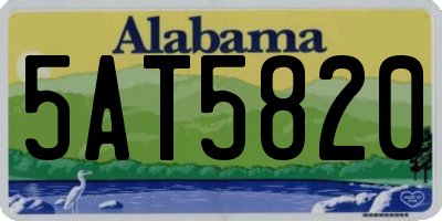 AL license plate 5AT5820