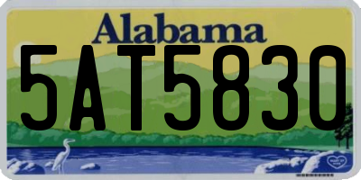 AL license plate 5AT5830