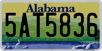 AL license plate 5AT5836