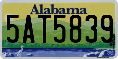 AL license plate 5AT5839