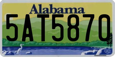 AL license plate 5AT5870